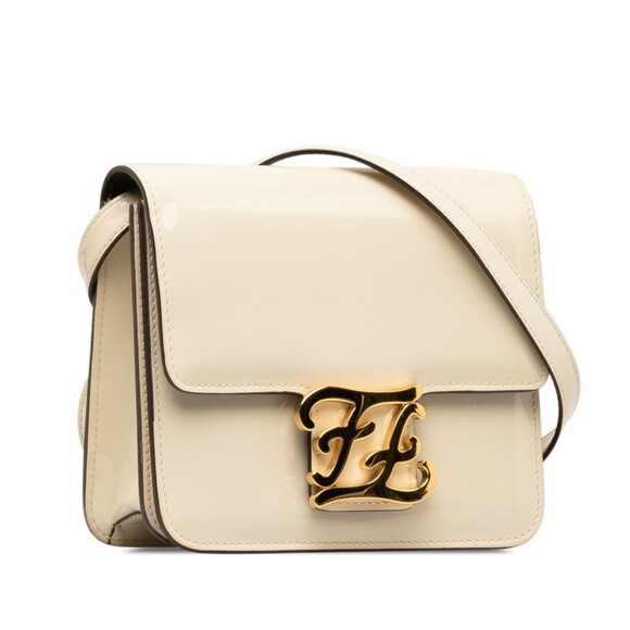 FENDI White Leather Shoulder Bag - Picture 2 of 9